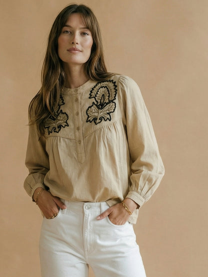 Feather blouse Sand